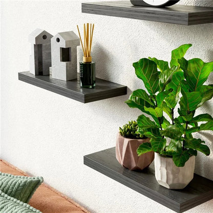 3PCS Wooden Hanging Racks Wall Mount Organizer Kitchen Bathroom Storage Holders