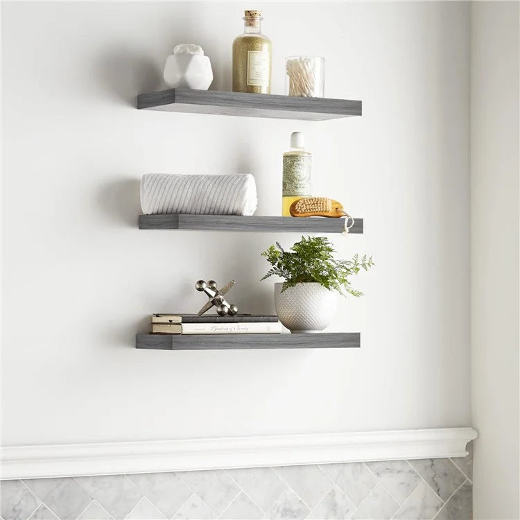 3PCS Wooden Hanging Racks Wall Mount Organizer Kitchen Bathroom Storage Holders
