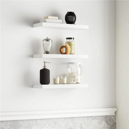 3PCS Wooden Hanging Racks Wall Mount Organizer Kitchen Bathroom Storage Holders