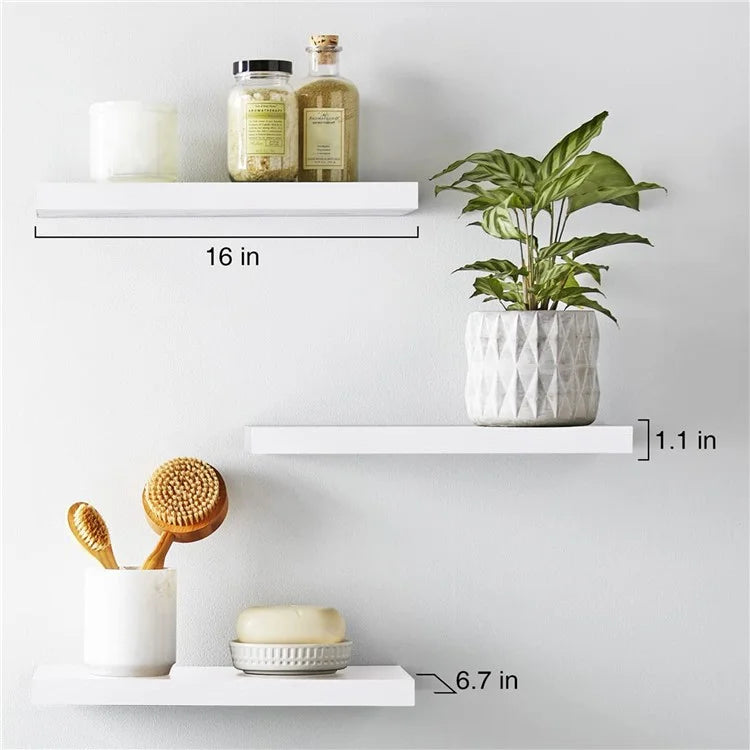 3PCS Wooden Hanging Racks Wall Mount Organizer Kitchen Bathroom Storage Holders
