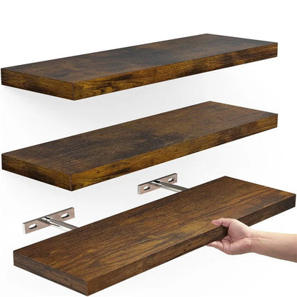3PCS Wooden Hanging Racks Wall Mount Organizer Kitchen Bathroom Storage Holders