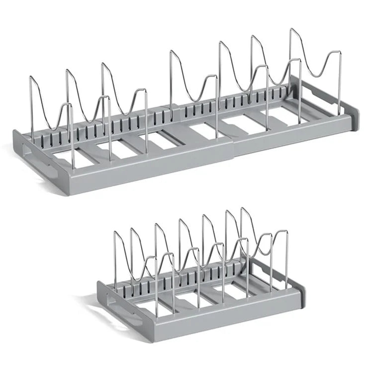 Retractable Adjustable Kitchen Storage Rack Pot Lid Dish Pan Storage Stand