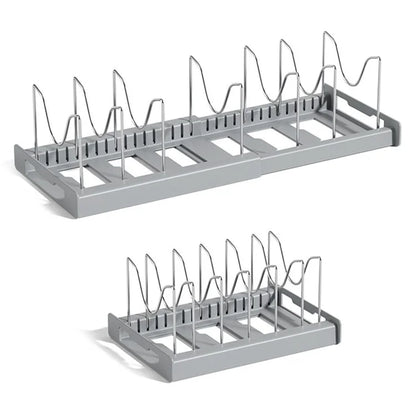 Retractable Adjustable Kitchen Storage Rack Pot Lid Dish Pan Storage Stand
