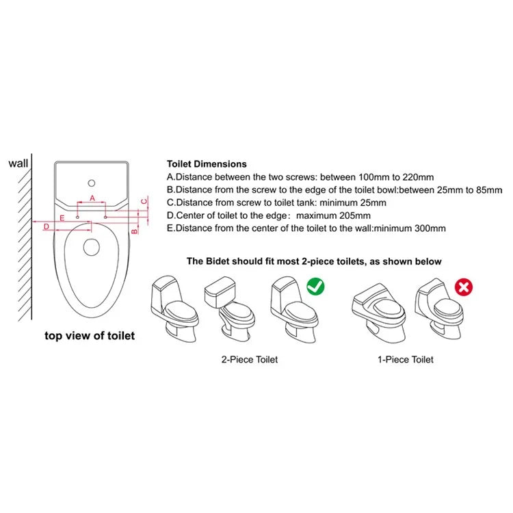 DCB-20001 Smart Toilet Bidet Simple Style Non-Electric Bidet Attachment for Toilet Seat