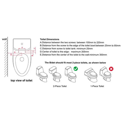 DCB-20001 Smart Toilet Bidet Simple Style Non-Electric Bidet Attachment for Toilet Seat