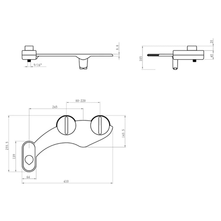 DCB-19001 Non-Electric Toilet Bidet Self-Cleaning Dual Nozzle Bidet Attachment for Toilet Seat Adjustable Water Pressure