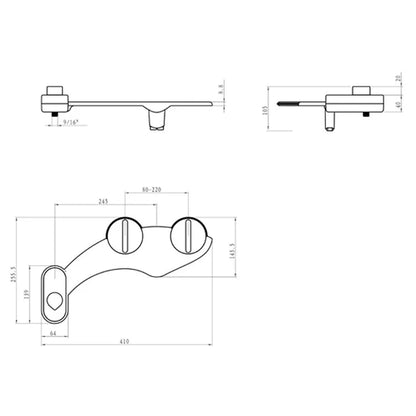 DCB-19001 Non-Electric Toilet Bidet Self-Cleaning Dual Nozzle Bidet Attachment for Toilet Seat Adjustable Water Pressure