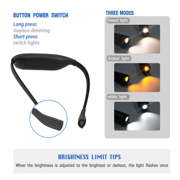 ST-8038 Flexible Hose Neck Hanging Lamp Students Eye Protection LED Reading Light
