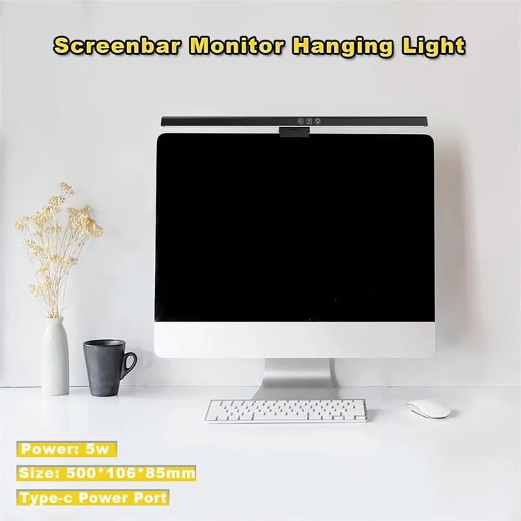TB-3001 50cm Hanging Light Bar Timer Function Touch Control LED Lamp for Computer Monitor Screen