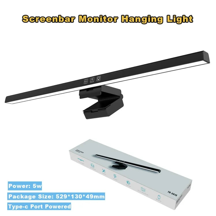 TB-3001 50cm Hanging Light Bar Timer Function Touch Control LED Lamp for Computer Monitor Screen