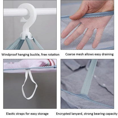 61x76CM Polyester + Stainless Steel 3-Layer Hanging Mesh Dryer Drying Rack Large Drying Net for Underwear