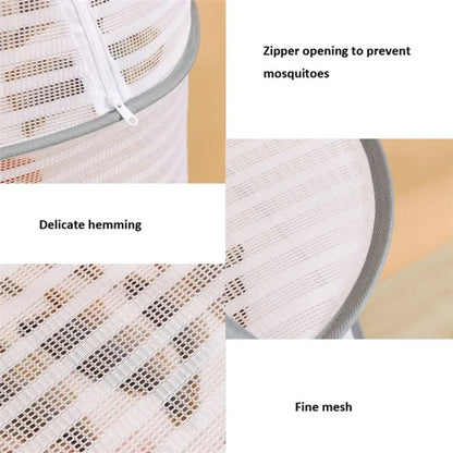 40x60CM Drying Rack 3 Layers Hanging Mesh Polyester + Steel Wire Net for Seafoods, Fruits, Clothes