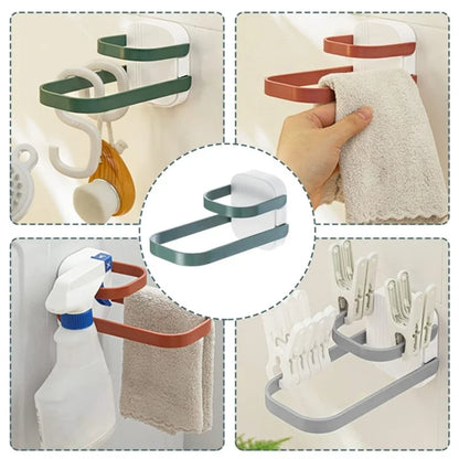 Dual Layer Foldable Storage Shelf for Clothes Hanger Wall-Mounted Clothes Hanger Holder Organizer