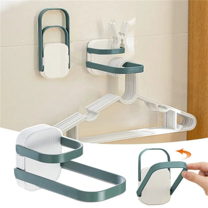 Dual Layer Foldable Storage Shelf for Clothes Hanger Wall-Mounted Clothes Hanger Holder Organizer