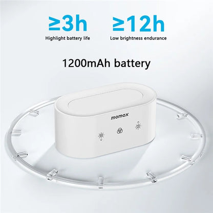 MOMAX QL13 SnapLux Mood Multifunctional Wireless Magnetic Light Dual Light Source Desktop Night Lamp (White)