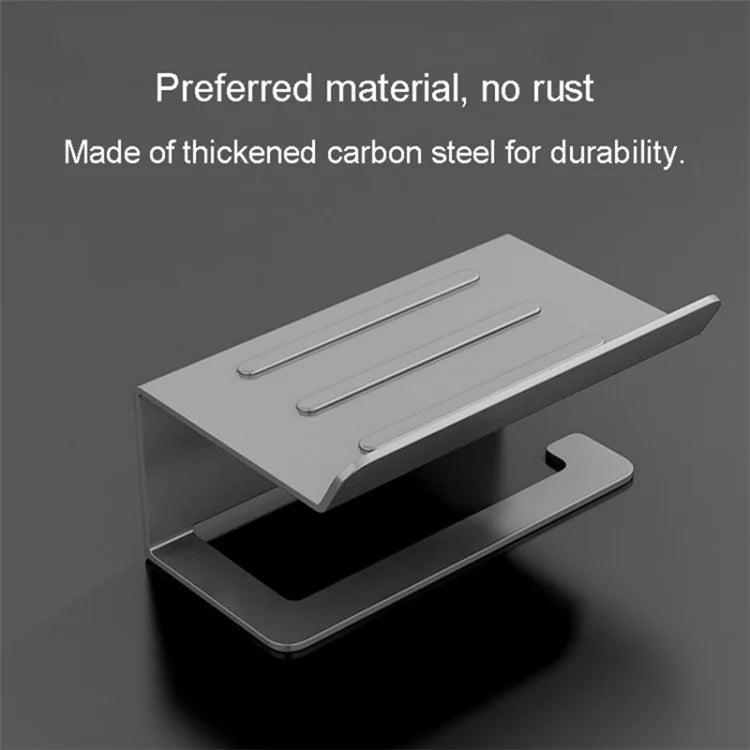 Carbon Steel Wall Mounted Bathroom Toilet Paper Roll Holder Mobile Phone Storage Shelf