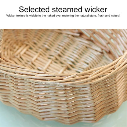 Wicker Picnic Basket with Handle Willow Hand Woven Easter Basket Toy Storage, Size: L