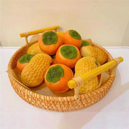 Round Storage Tray with Handle Bread Fruit Woven Rattan Basket S (No FDA)