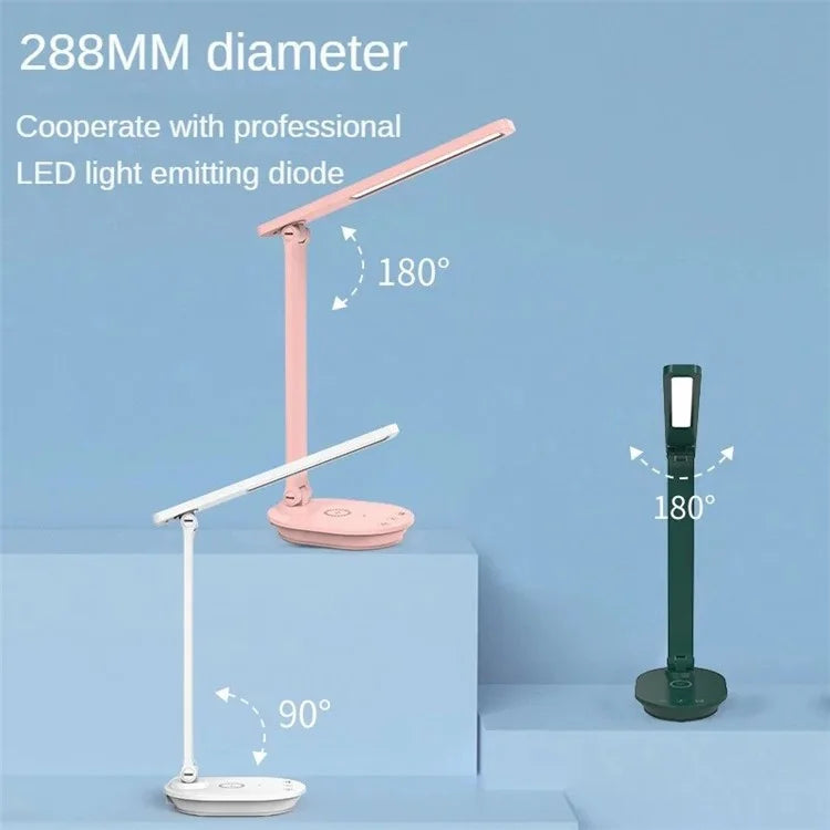 TB-88SWK Dimmable Touch LED Desk Lamp with Wireless Phone Charger, USB Powered Study Light