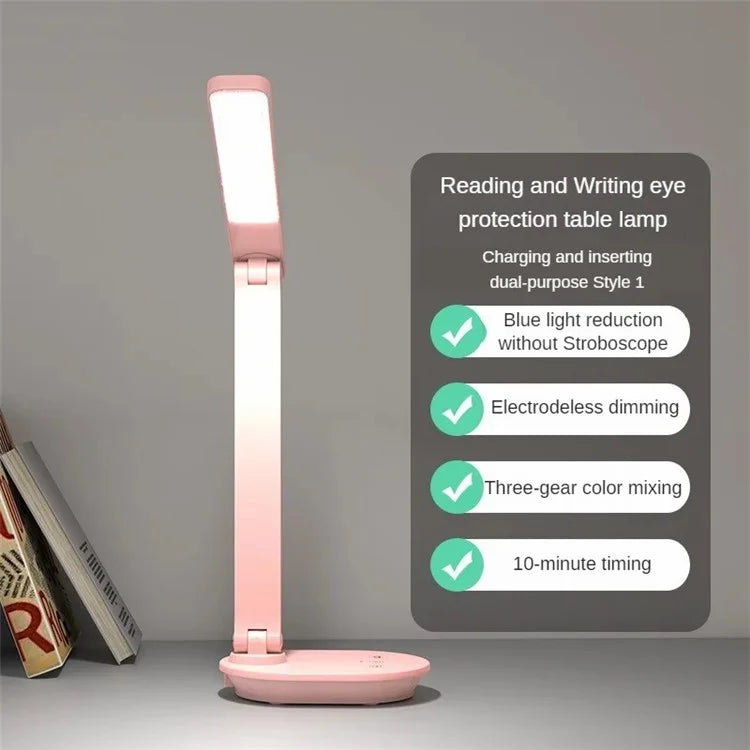 TB-88SWK Dimmable Touch LED Desk Lamp with Wireless Phone Charger, USB Powered Study Light