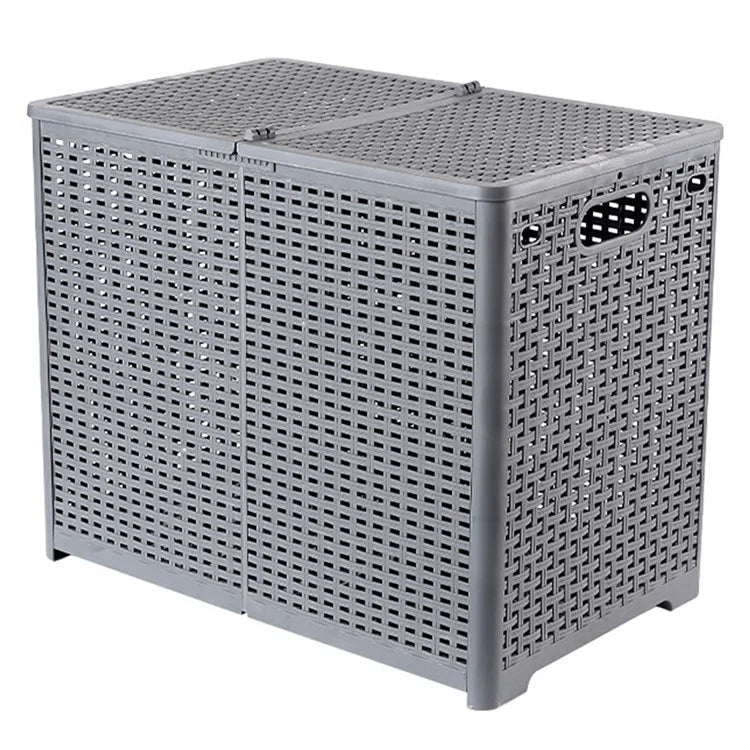 Size XL Partition Compartment Laundry Basket Foldable PP Clothes Hamper Box with Lid
