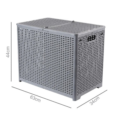 Size XL Partition Compartment Laundry Basket Foldable PP Clothes Hamper Box with Lid