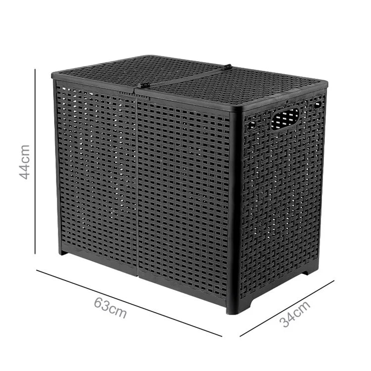 Size XL Partition Compartment Laundry Basket Foldable PP Clothes Hamper Box with Lid