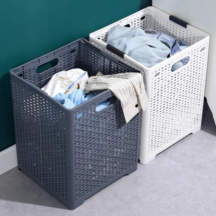 Size XL Partition Compartment Laundry Basket Foldable PP Clothes Hamper Box with Lid