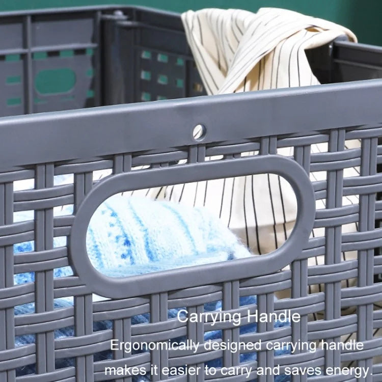 Size XL Partition Compartment Laundry Basket Foldable PP Clothes Hamper Box with Lid