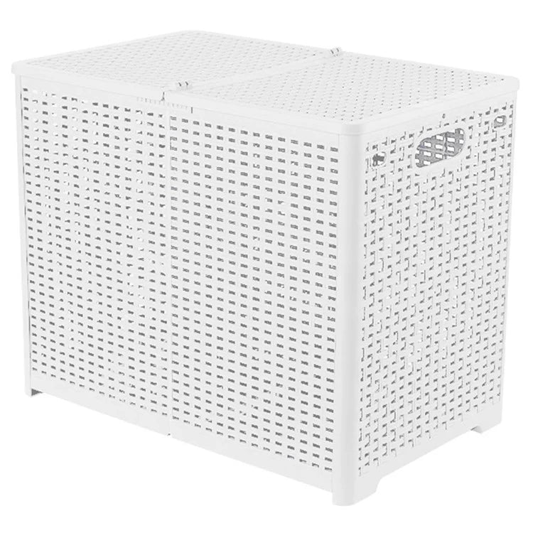 Size XL Partition Compartment Laundry Basket Foldable PP Clothes Hamper Box with Lid