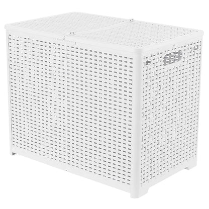 Size XL Partition Compartment Laundry Basket Foldable PP Clothes Hamper Box with Lid