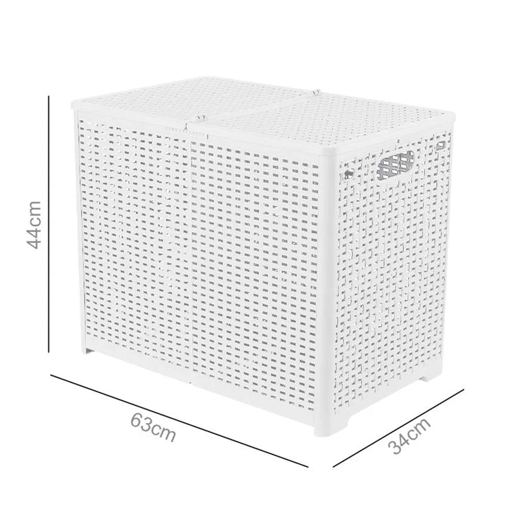 Size XL Partition Compartment Laundry Basket Foldable PP Clothes Hamper Box with Lid