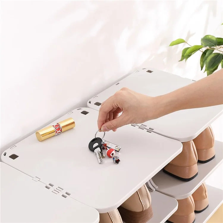 ZY-GA070 4PCS Durable PP Shoe Storage Box Home Shoe Organizer (5 Layers)
