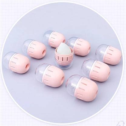 HZ007-1P Makeup Egg ABS Storage Box Portable Breathable Sponge Makeup Egg Box with Clear Lid