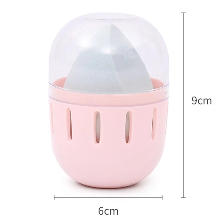 HZ007-1P Makeup Egg ABS Storage Box Portable Breathable Sponge Makeup Egg Box with Clear Lid