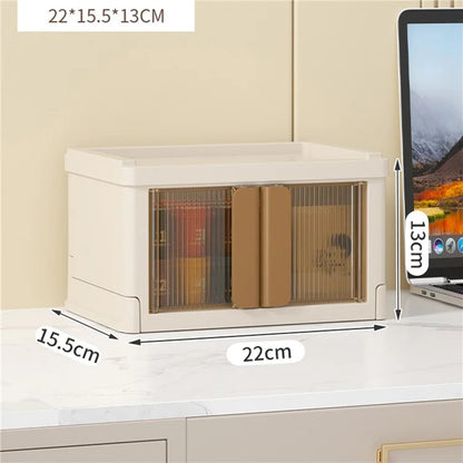 ZY-HE075 Foldable Transparent Plastic Storage Box (No Installation Required)