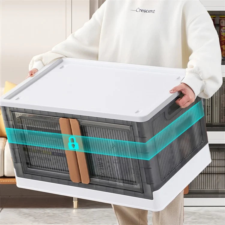ZY-HE042 Size L Foldable Home Storage Box Clear Snack Toy Clothes Organizer