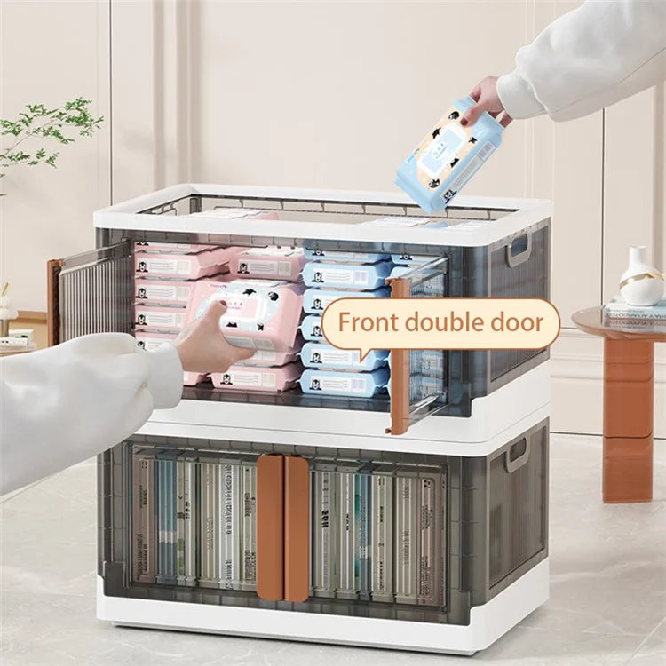 ZY-HE042 Size L Foldable Home Storage Box Clear Snack Toy Clothes Organizer