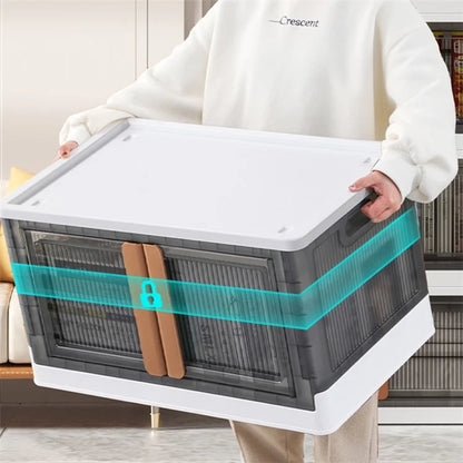 ZY-HE042 Size L Foldable Home Storage Box Clear Snack Toy Clothes Organizer