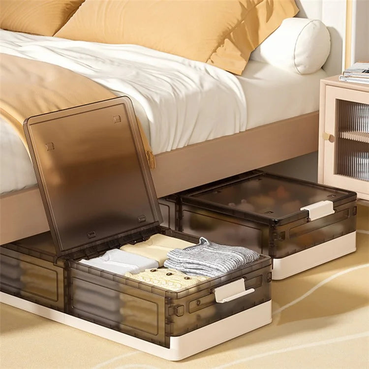 ZY-HE076 43.5L Underbed Storage Box with Wheels PP Foldable Pulley Sorting Box