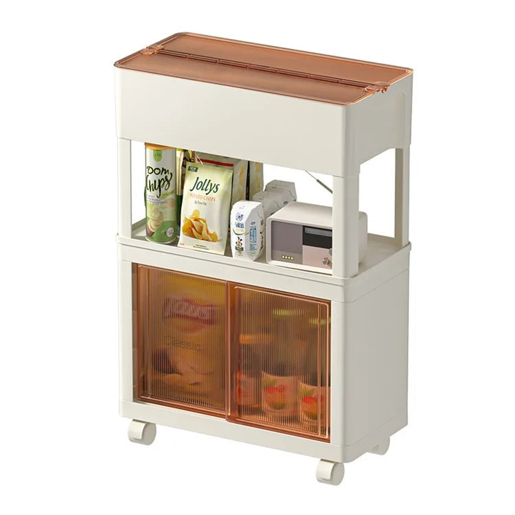ZY-HE080 Living Room Home Mobile Snack Trolley PS+HIPS Multi-layer Storage Rack