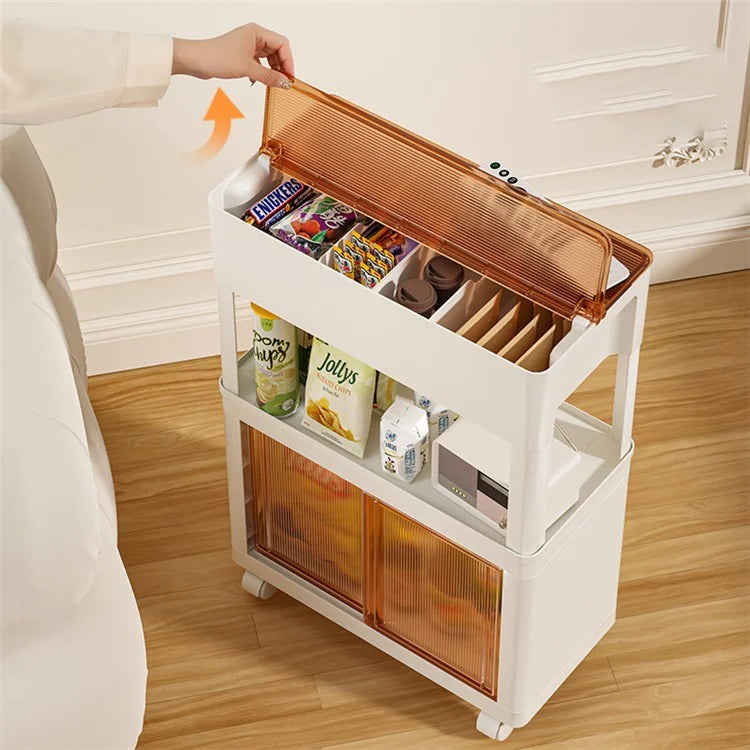ZY-HE080 Living Room Home Mobile Snack Trolley PS+HIPS Multi-layer Storage Rack