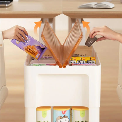 ZY-HE080 Living Room Home Mobile Snack Trolley PS+HIPS Multi-layer Storage Rack