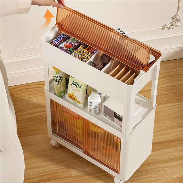 ZY-HE080 Living Room Home Mobile Snack Trolley PS+HIPS Multi-layer Storage Rack
