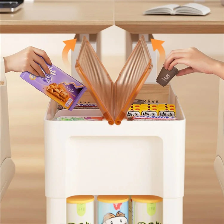 ZY-HE080 Living Room Home Mobile Snack Trolley PS+HIPS Multi-layer Storage Rack