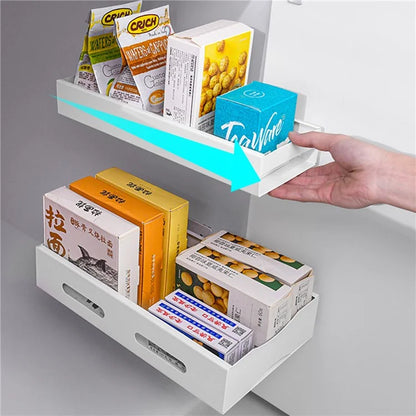 Carbon Steel Kitchen Organizer Wall-mounted Sliding Storage Box, Size L