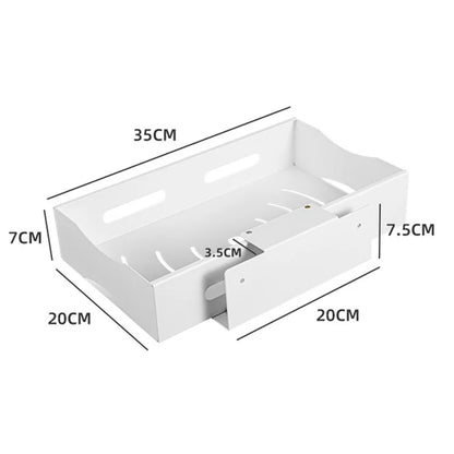 Carbon Steel Kitchen Organizer Wall-mounted Sliding Storage Box, Size L