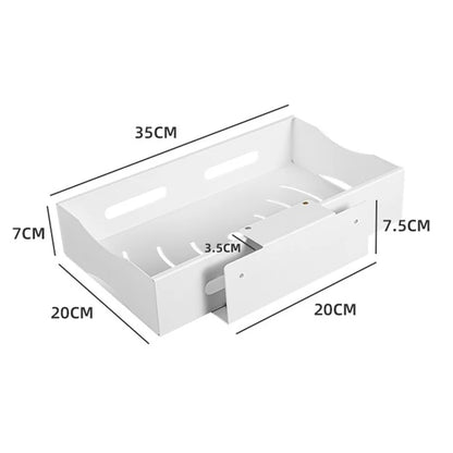 Carbon Steel Kitchen Organizer Wall-mounted Sliding Storage Box, Size L