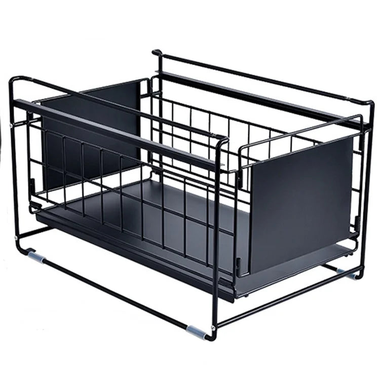 Carbon Steel Kitchen Under Sink Storage Shelf Multi-function Organizer Rack (No Lid)