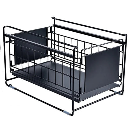 Carbon Steel Kitchen Under Sink Storage Shelf Multi-function Organizer Rack (No Lid)